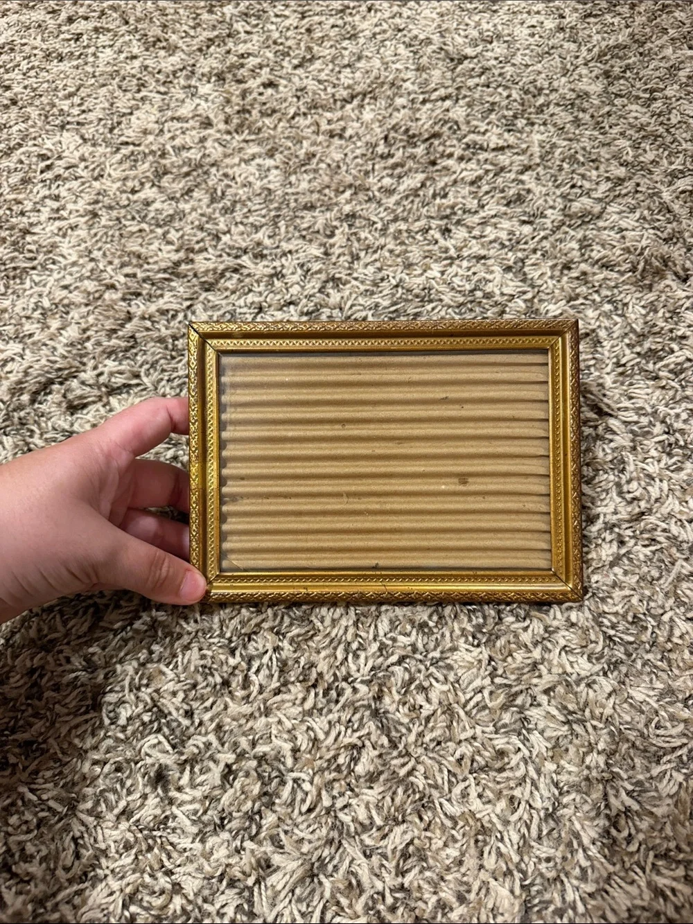Antique 5x7 Gold Decorative Ribbed Frame - Home Accent